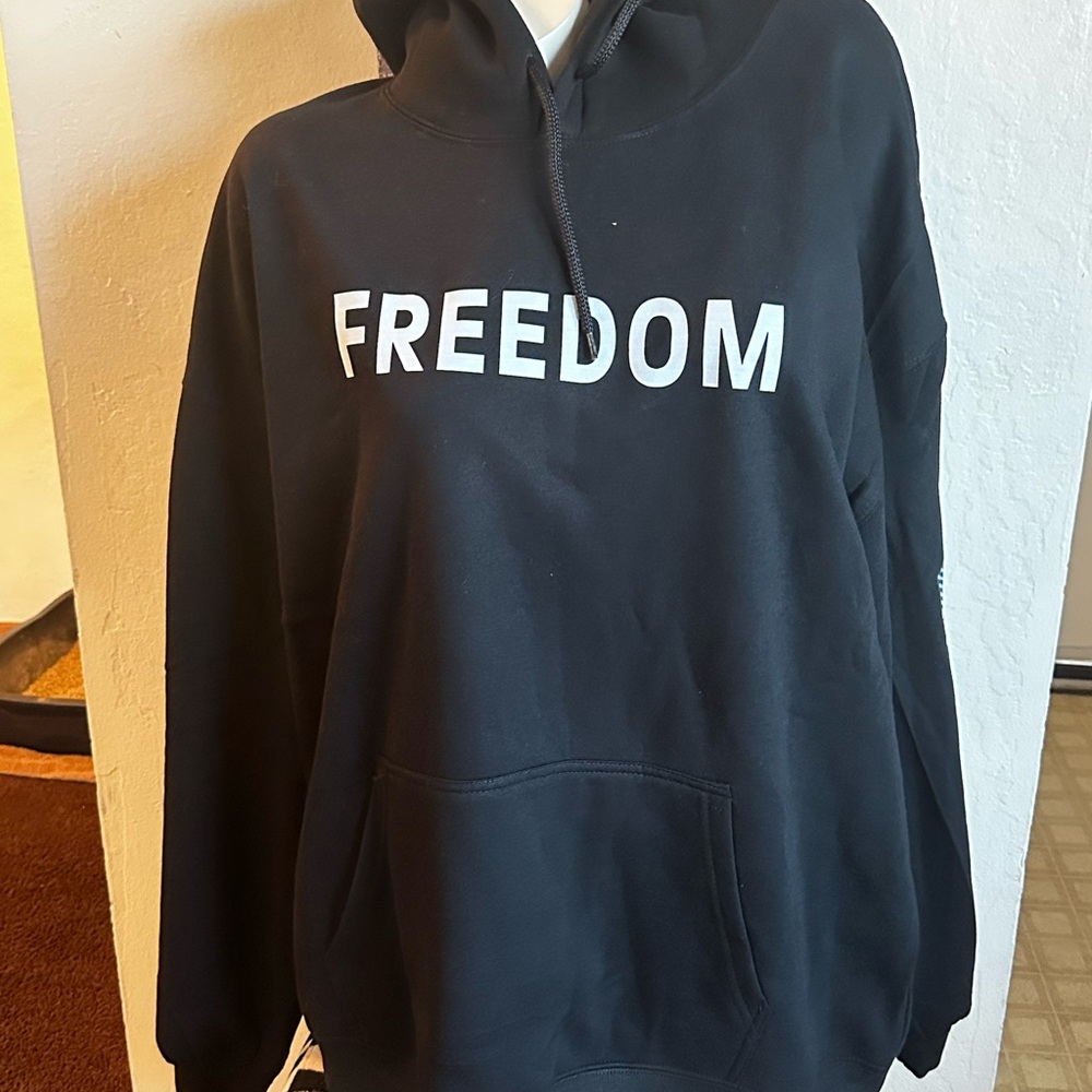 Freedom Black Hoodie Sweater unisex nwot xxl